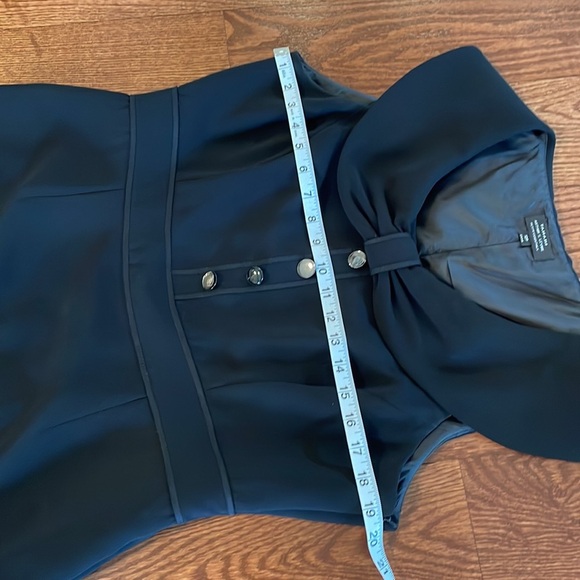 TAHARI Arthur S. Levine staple career black sheath dress O/S round collar 12P - Picture 8 of 14